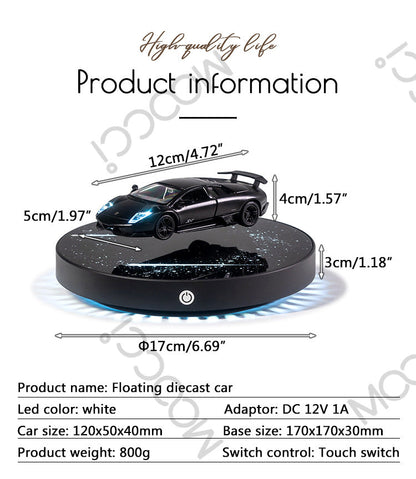 Figrhub® Magnetic Floating Diecast Car Vehicle with LED 1:36 scale